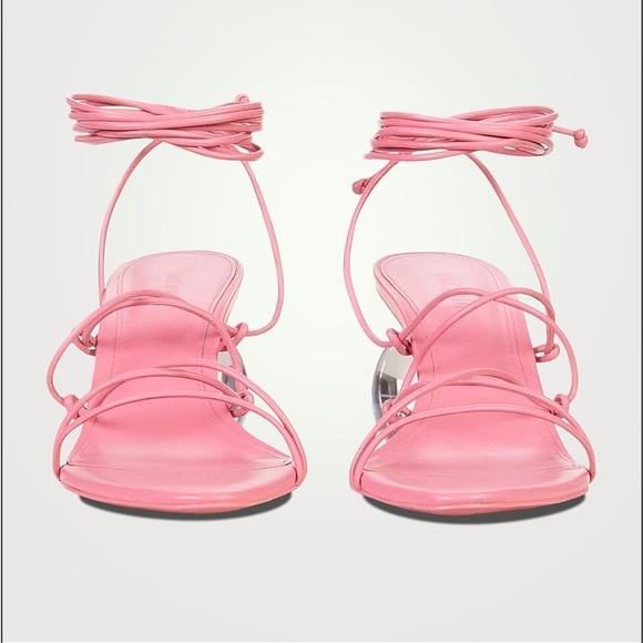 Cult Gaia Su Ankle-Tie Open Toe Sandals Pink - Picture 2 of 11